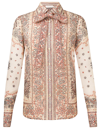 Zimmermann Matchmaker Printed Linen And Silk Blouse In Beige