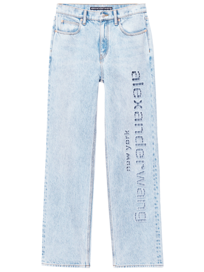 Alexander Wang Cut-out Logo Jeans Clothing In Blue