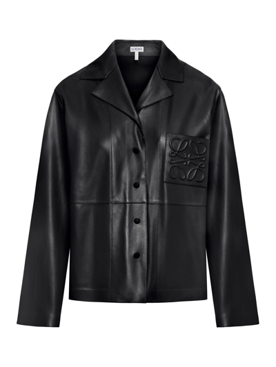 Loewe Black Anagram Logo Nappa Leather Jacket