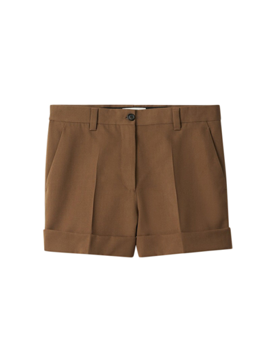 Miu Miu Bermuda Shorts In Wool Gabardine In Brown