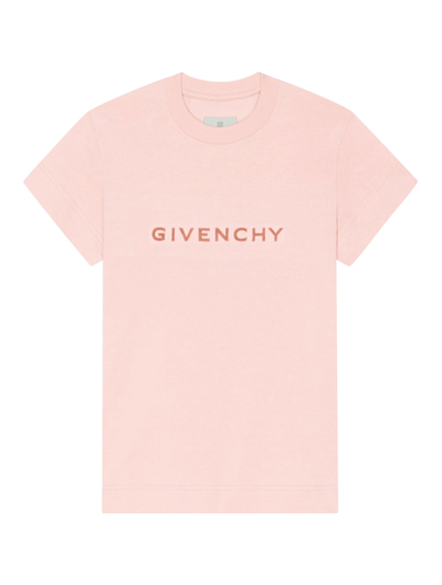 Givenchy 4g Slim Cotton T-shirt In Pink