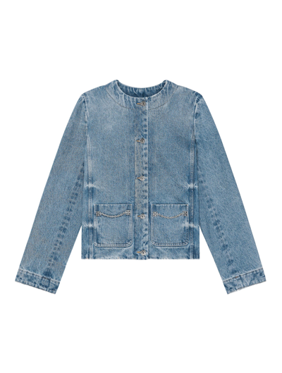 Givenchy Jean Jacket With 4g Chain Detail In Blue