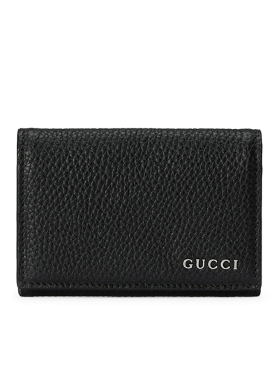 Gucci Long Card Holder With  Logo In Black