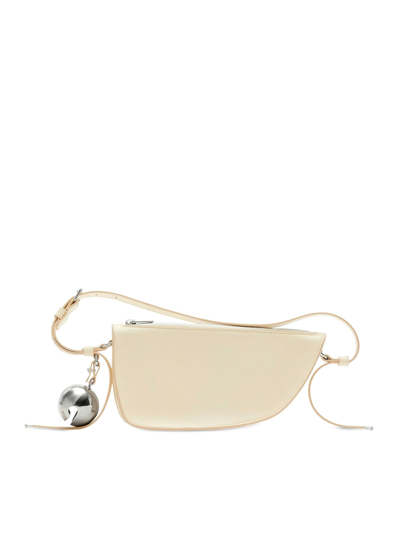 Burberry Mini Shield Leather Shoulder Bag In Nude & Neutrals