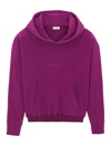 Saint Laurent Logo Embroidered Long-sleeved Hoodie In Pink & Purple