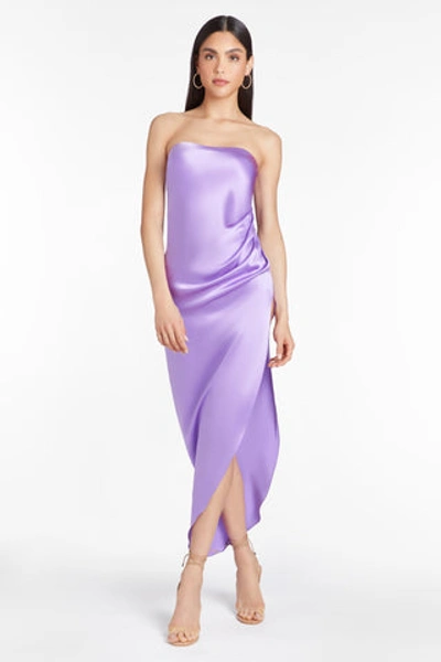 Amanda Uprichard Janae Silk Maxi Dress In Violet