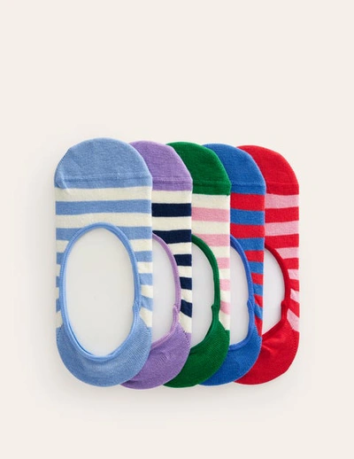 Boden Five Pack Secret Socks Multi Colourblock Stripe Women