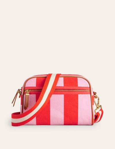Boden Canvas Crossbody Bag Pink Stripe Women