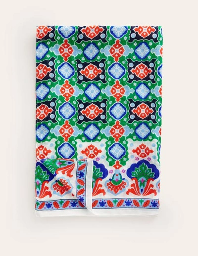 Boden Printed Sarong Scarf Multi, Coastal Tile Women