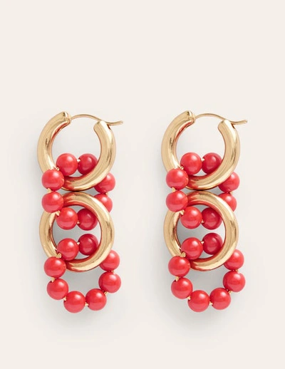Boden Link Bead Earrings Coral Women