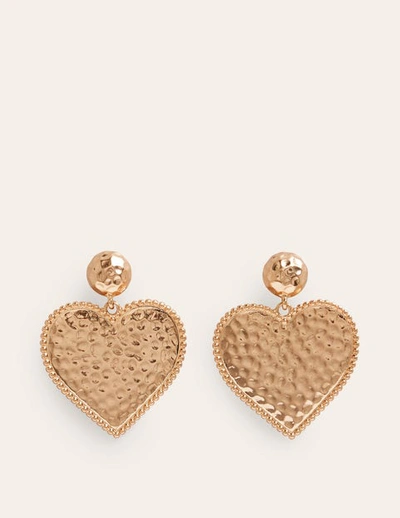 Boden Heart Statement Earrings Gold Women