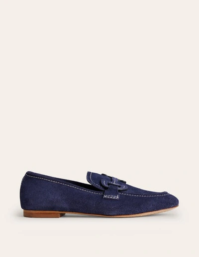 Boden Stitched Snaffle Loafer Navy Suede Women
