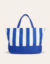 BODEN RELAXED CANVAS TOTE BAG BLUE STRIPE WOMEN BODEN