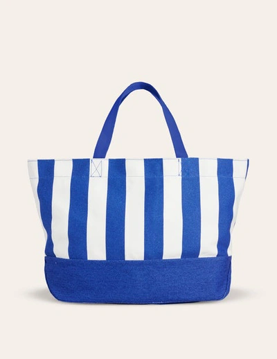 Boden Relaxed Canvas Tote Bag Blue Stripe Women