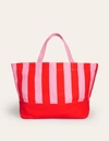 BODEN Relaxed Canvas Tote Bag Pink Stripe Women Boden