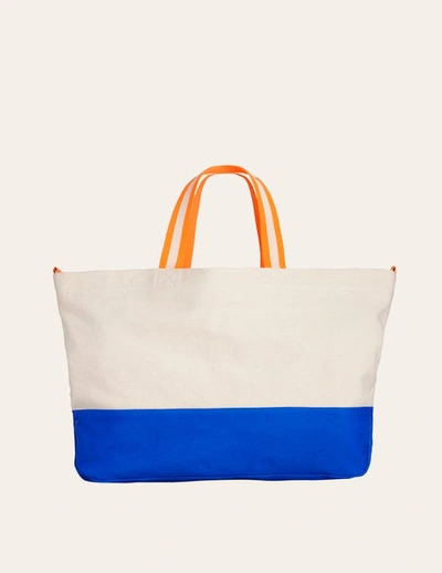 Boden Canvas Weekender Bag Neutral/ Blue Women