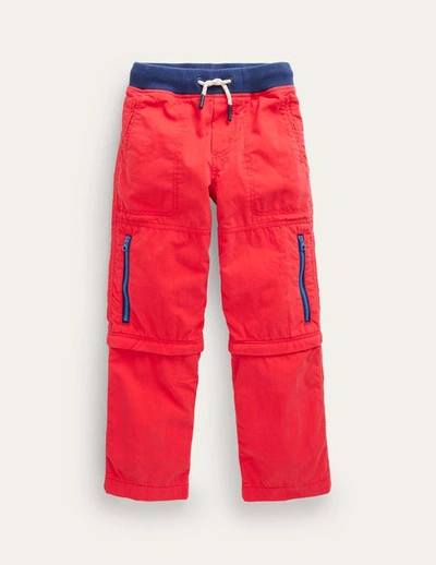 Mini Boden Kids' Zip-off Techno Pants Firecracker Red Boys Boden