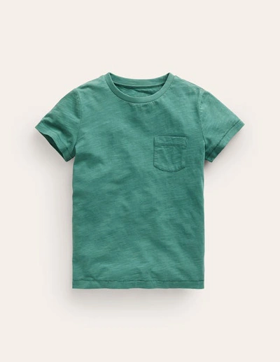 Mini Boden Kids' Washed Slub T-shirt Spruce Green Girls Boden