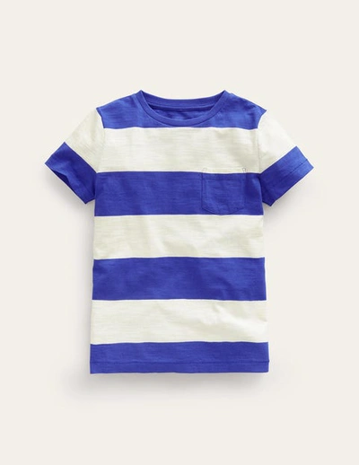 Mini Boden Kids' Washed Slub T-shirt Wisteria Blue/ivory Girls Boden