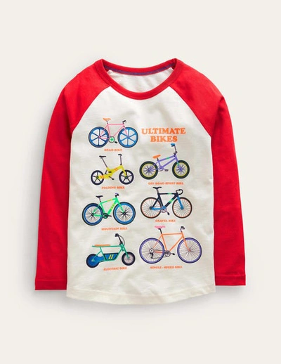 Mini Boden Kids' Printed Bikes T-shirt Jam Red Bikes Boys Boden