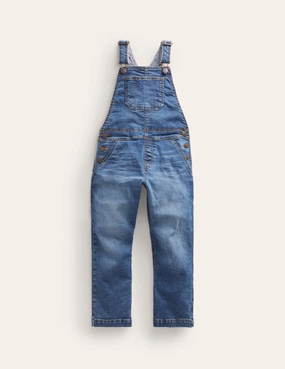 Mini Boden Kids' Denim Overalls Mid Denim Boys Boden