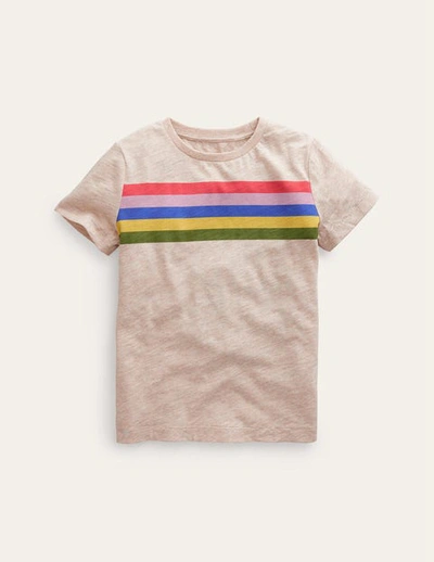 Mini Boden Kids' Rainbow Stripe Slub T-shirt Jam/blue Stripe Girls Boden