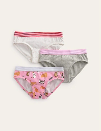 Johnnie B Kids' Underwear 3 Pack Pink Cats Girls Boden