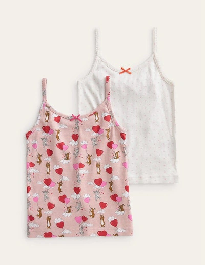 Mini Boden Tank Top 2 Pack Pink Bunny Hearts Baby Boden