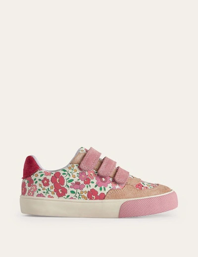 Boden Kids' Leather Low Top Multi Floral Girls