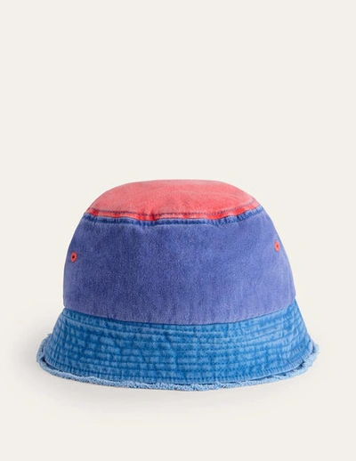 Boden Kids' Bucket Hat Colourblock Boys  In Blue