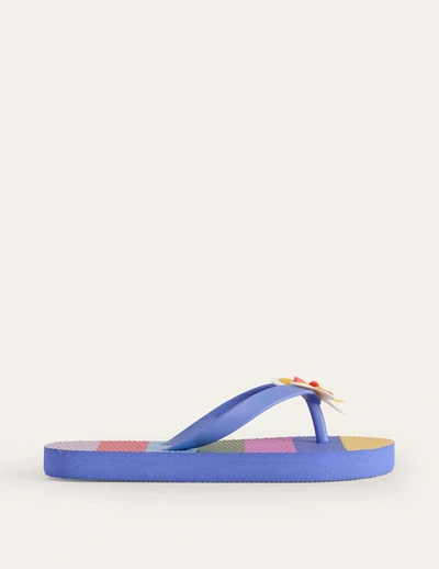 Boden Kids' Fun Flip Flops Multi Stripe Girls  In Blue