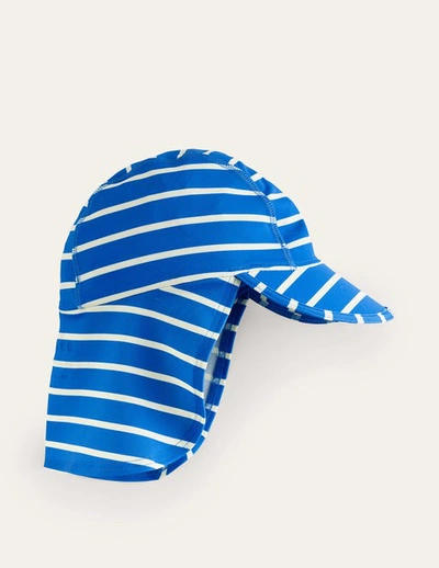 Mini Boden Kids' Sun-safe Swim Hat Blue Stripe Boys Boden