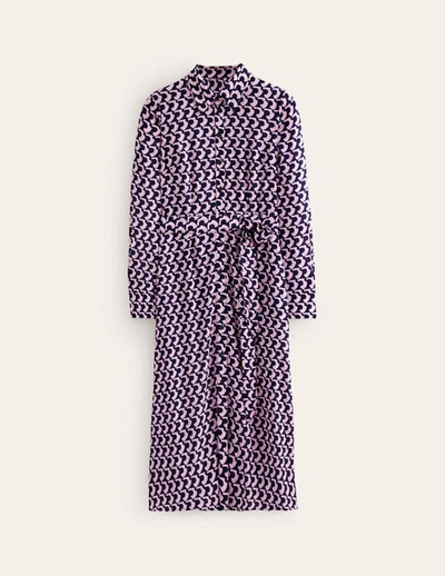 knee length dresses for ladies Kate Midi Shirt Dress-Red, Polka Wave