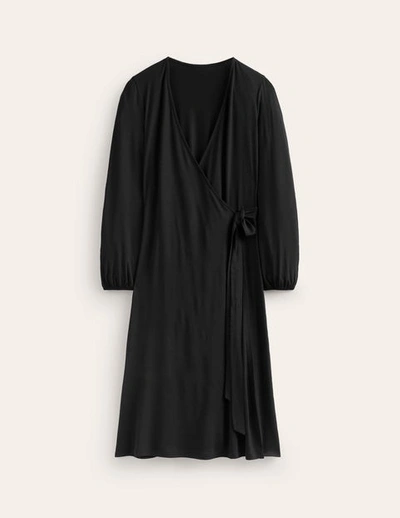 Boden Joanna Jersey Midi Wrap Dress Black Women