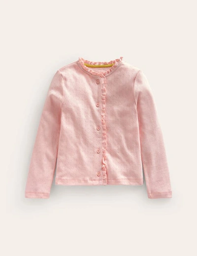 Mini Boden Kids' Pointelle Cardigan Provence Dusty Pink Girls Boden