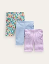 MINI BODEN 3-PACK CYCLING SHORTS MULTI FLORAL/STRIPE GIRLS BODEN