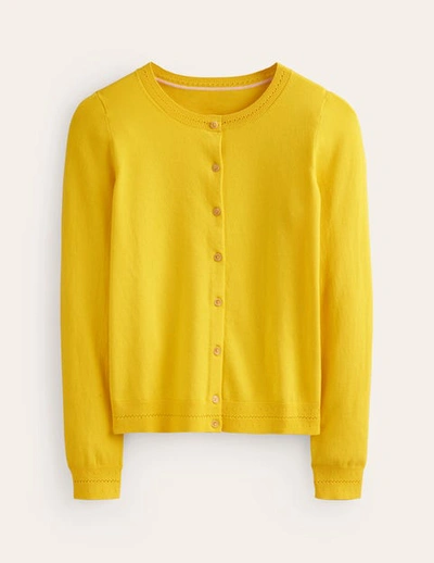 Boden Catriona Cotton Cardigan Passion Fruit Yellow Women