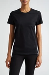 Moncler Crewneck Cotton T-shirt Patch On Sleeve In Black