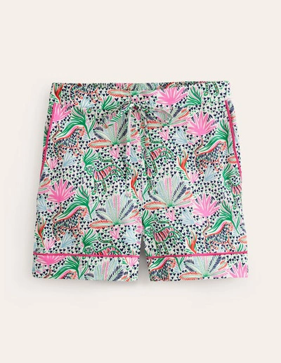 Boden Cotton Sateen Pajama Shorts Multi, Wilderness Women