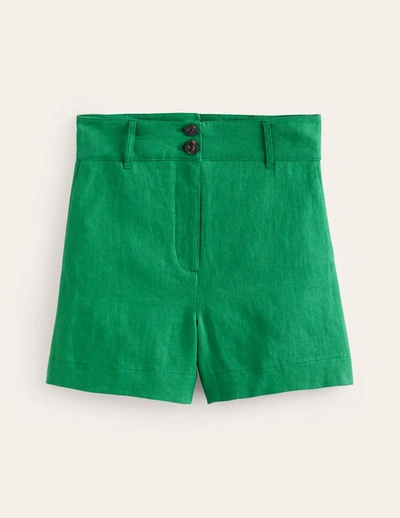 Boden Westbourne Linen Shorts Green Tambourine Women