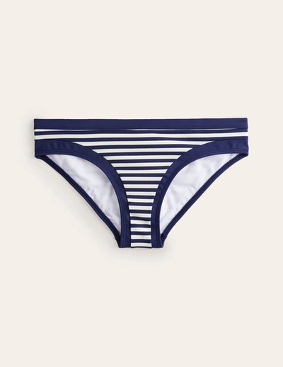 Boden Santorini Bikini Bottoms Navy/ Ivory Stripe Women  In Blue