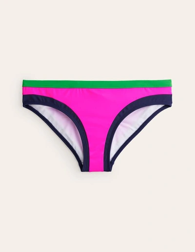 Boden Santorini Bikini Bottoms Super Pink Colourblock Women