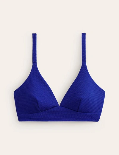 Boden Arezzo V-neck Bikini Top Surf The Web Blue Texture Women