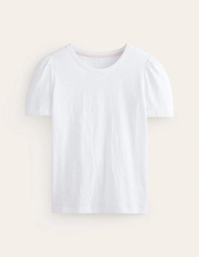 Boden Cotton Puff Sleeve T-shirt White Women