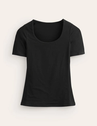 Boden Double Layer Scoop T-shirt Black Women