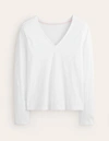 Boden Essential Jersey-oberteil Mit U-boot-ausschnitt-weiss In White