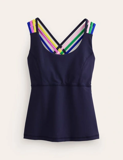 Boden Cross Back Active Vest Navy, Multi Women