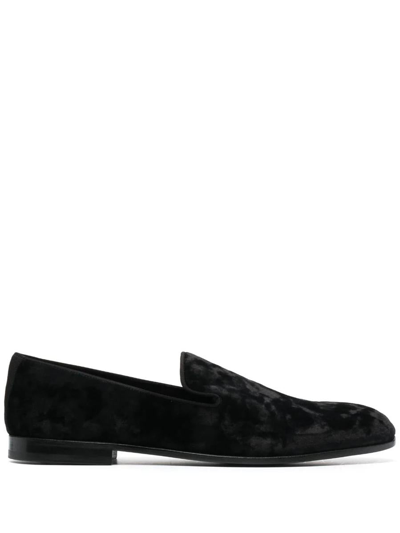 Dolce & Gabbana Marised Velvet Slipper In Black