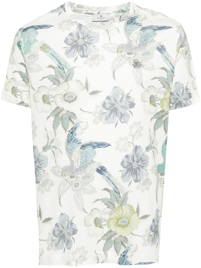 Etro T-shirt With Embroidery In White