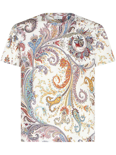 Etro Paisley-print Cotton T-shirt In Multicolour